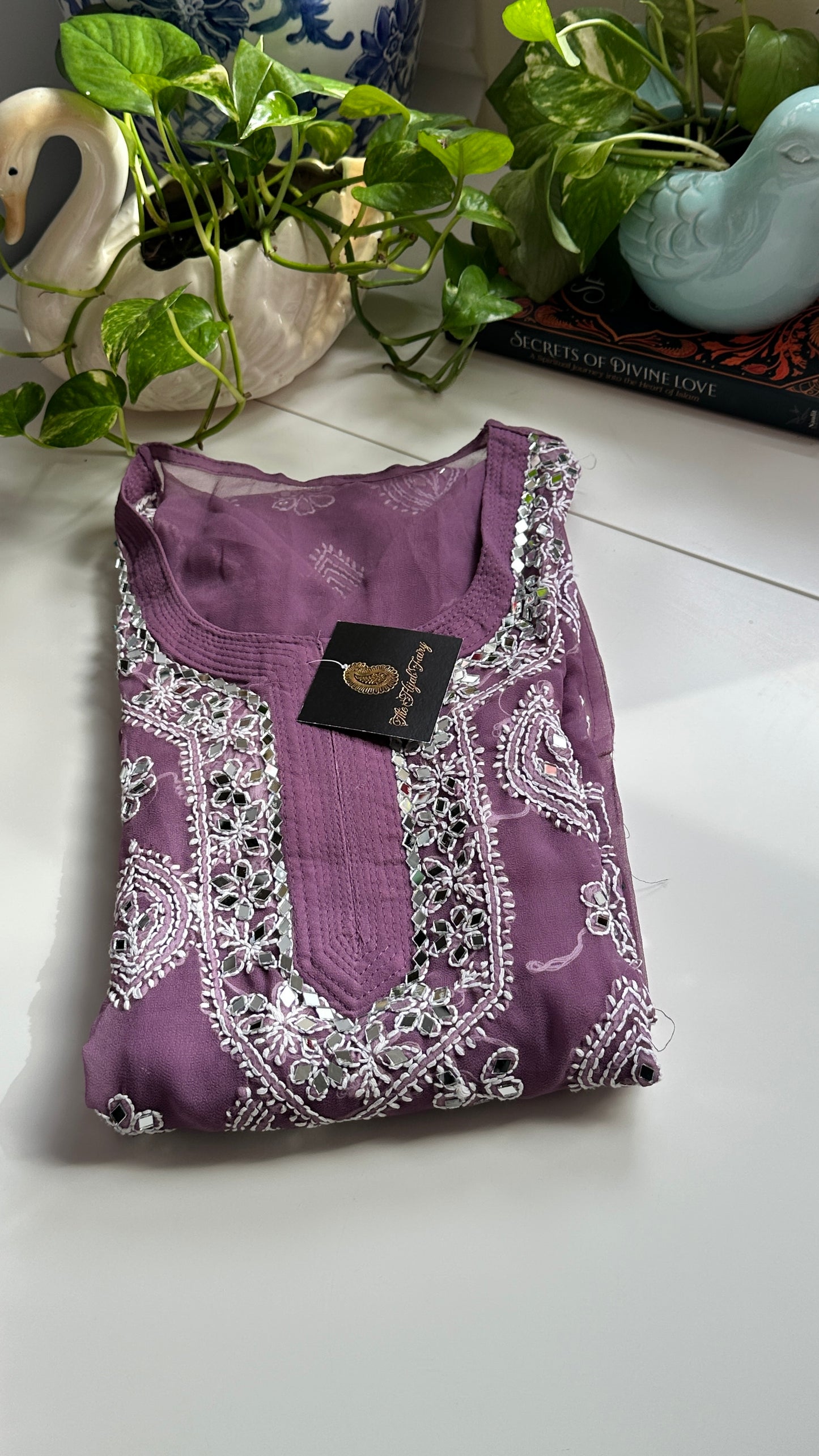 Dusty Lilac - Georgette Mirror Kurta