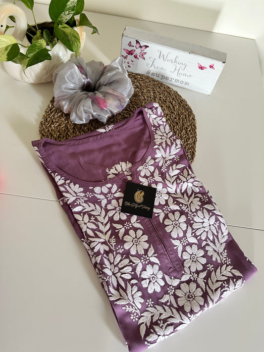 Dusty Lilac - Modal Straight Kurta