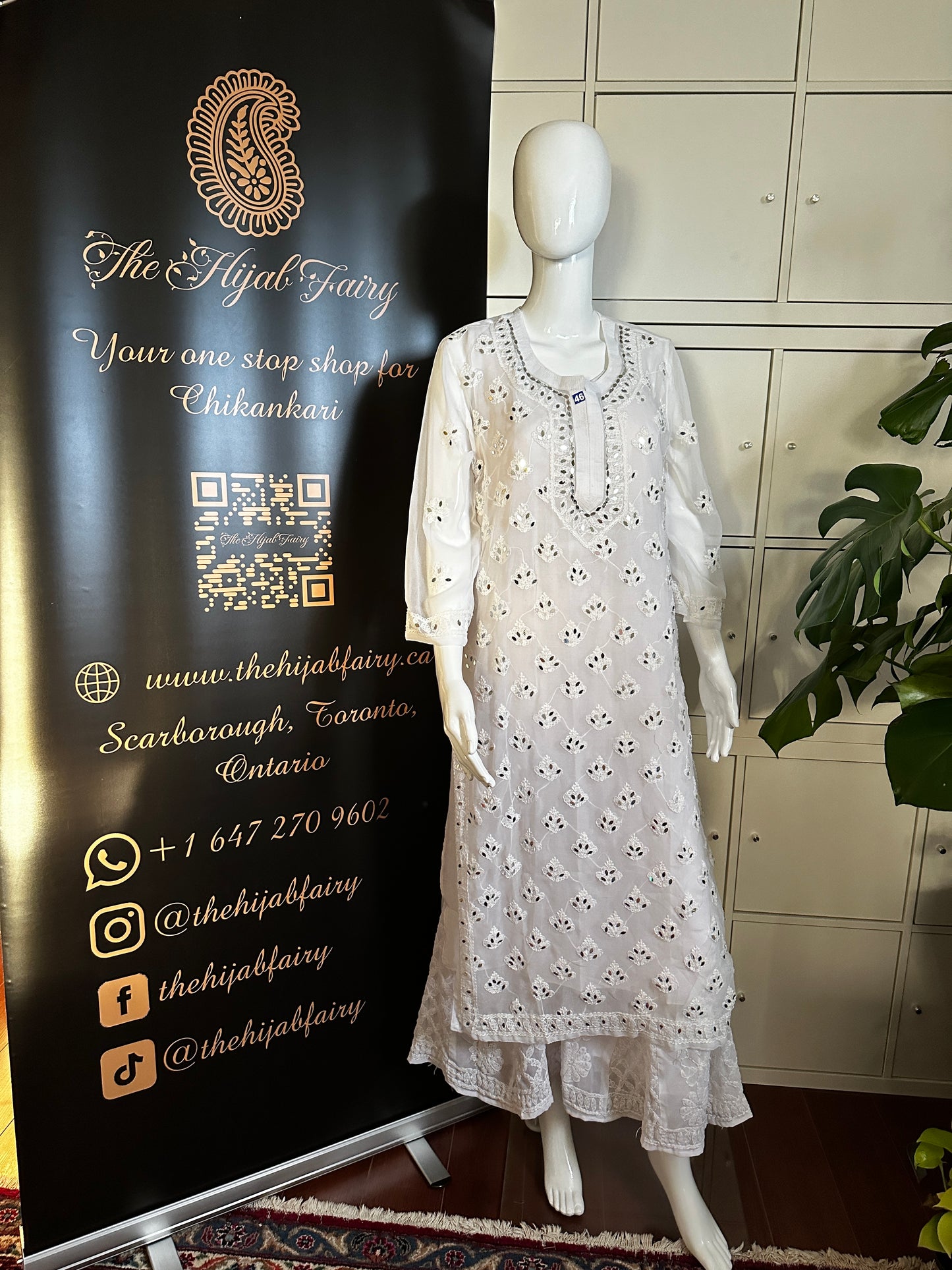 White - Georgette Mirror Kurta