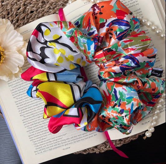 Celebrate! Dark Satin Scrunchie