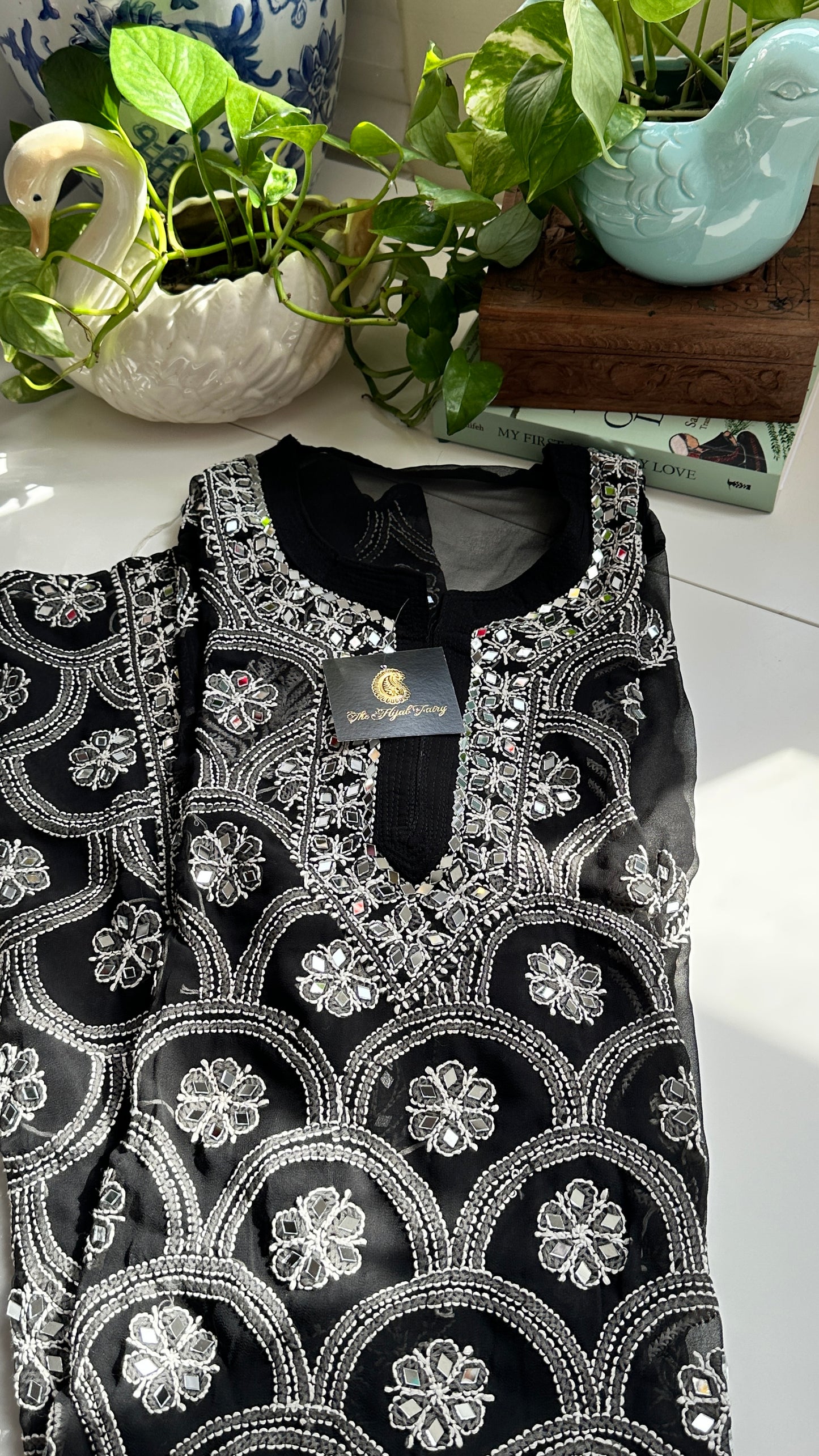 Black - Georgette Mirror Kurta