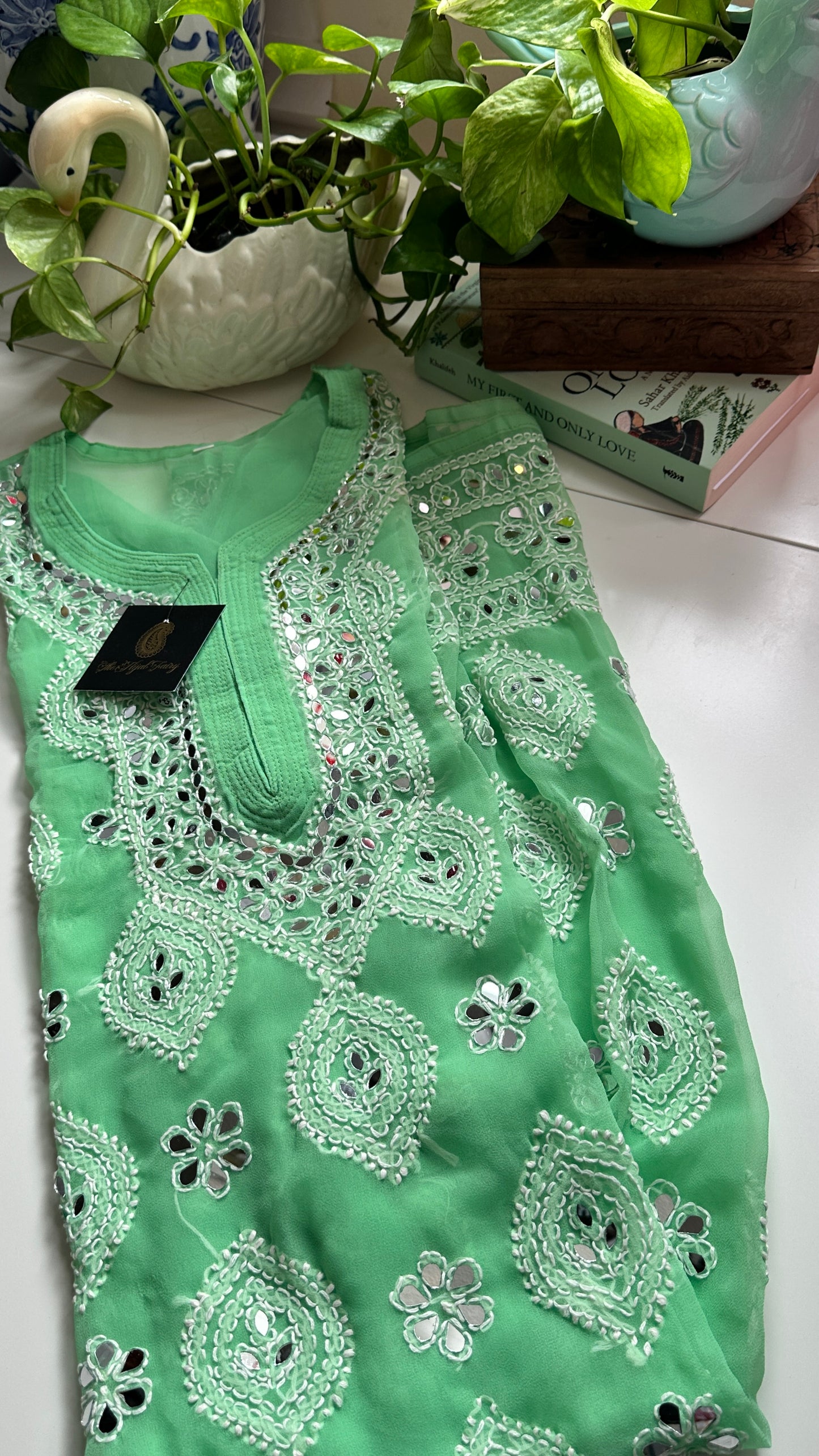 Peppermint - Georgette Mirror Kurta