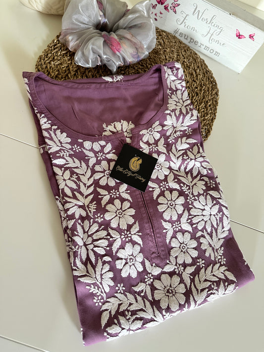 Dusty Lilac - Modal Straight Kurta
