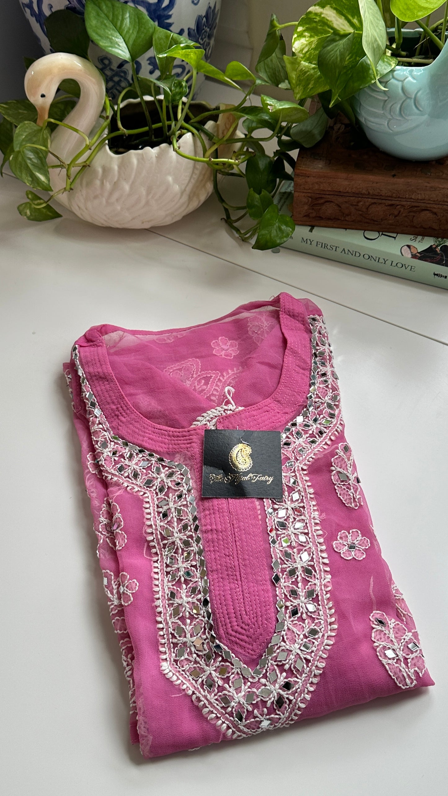 Pink - Georgette Mirror Kurta