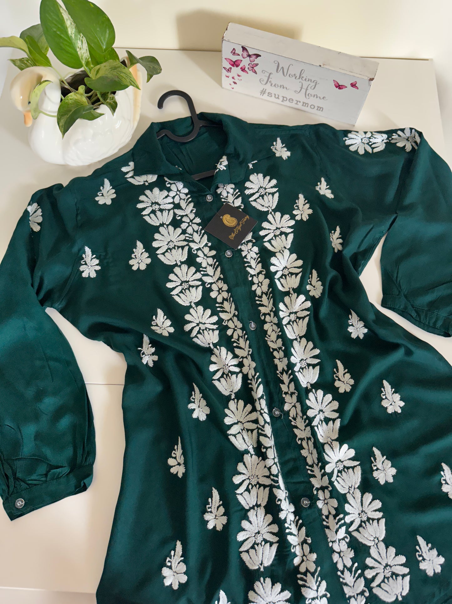 Dark Green - Modal Madhuri Short Shirt
