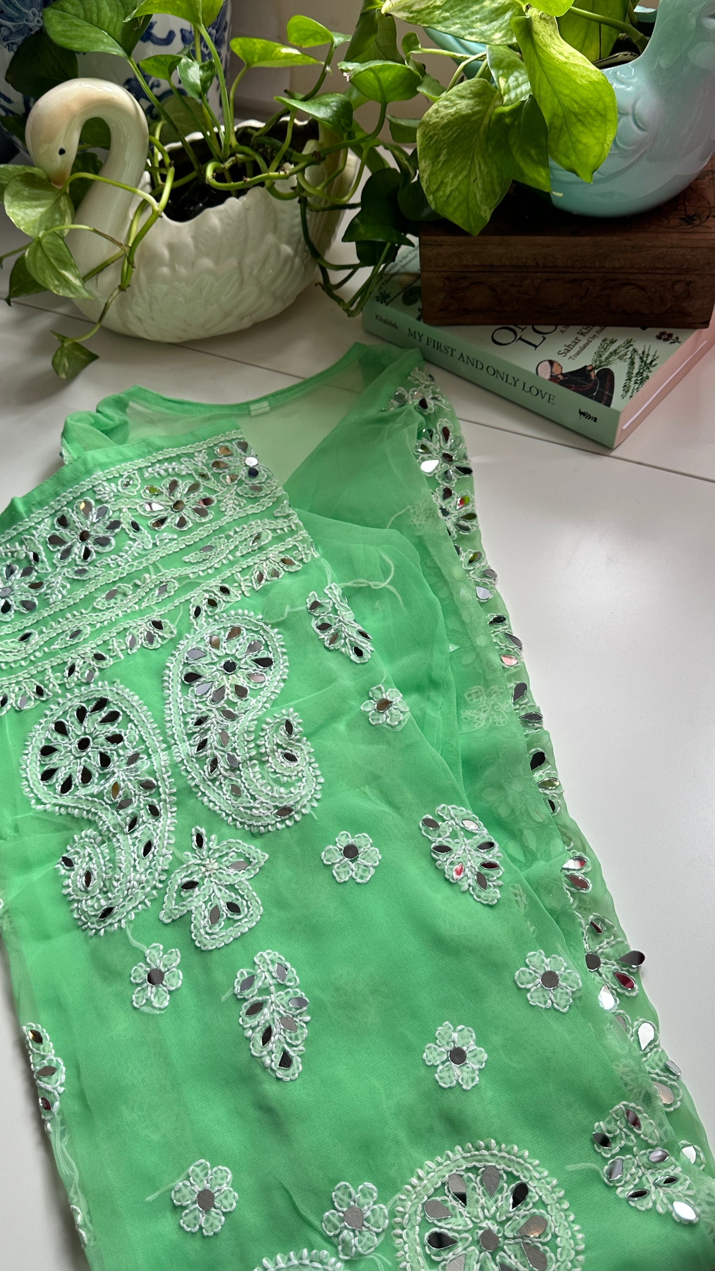 Peppermint - Georgette Mirror Kurta