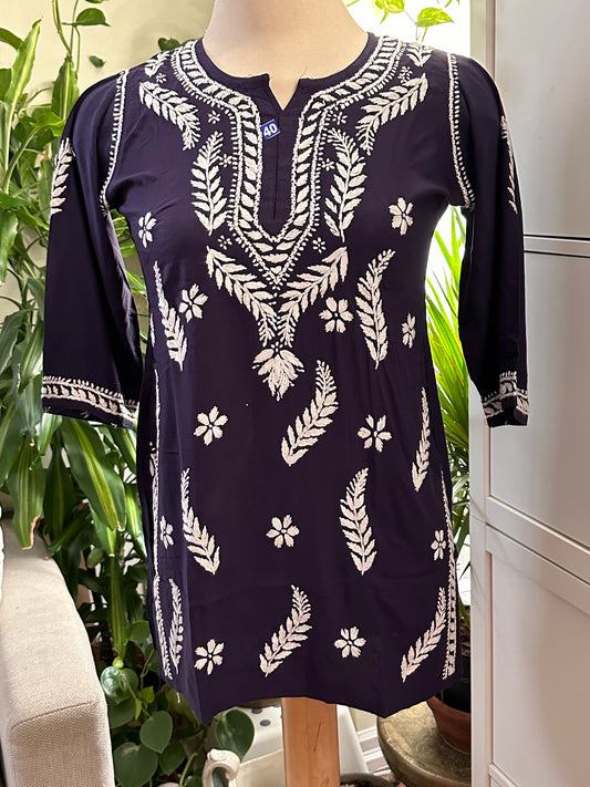 Navy Blue Modal Short Top