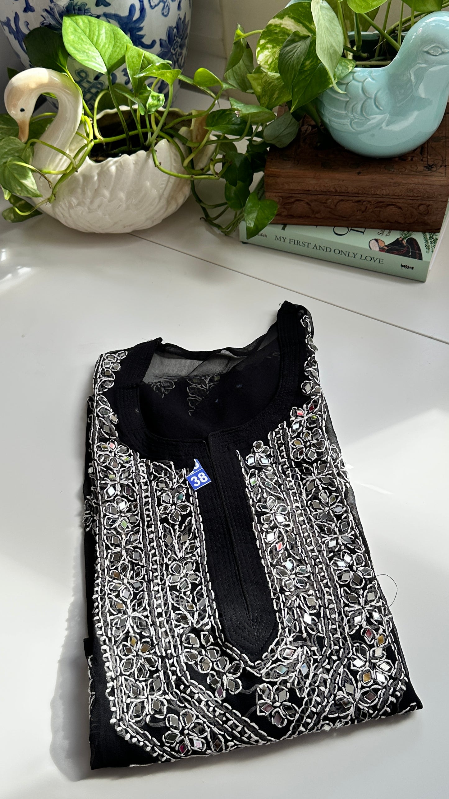 Black - Georgette Mirror Kurta