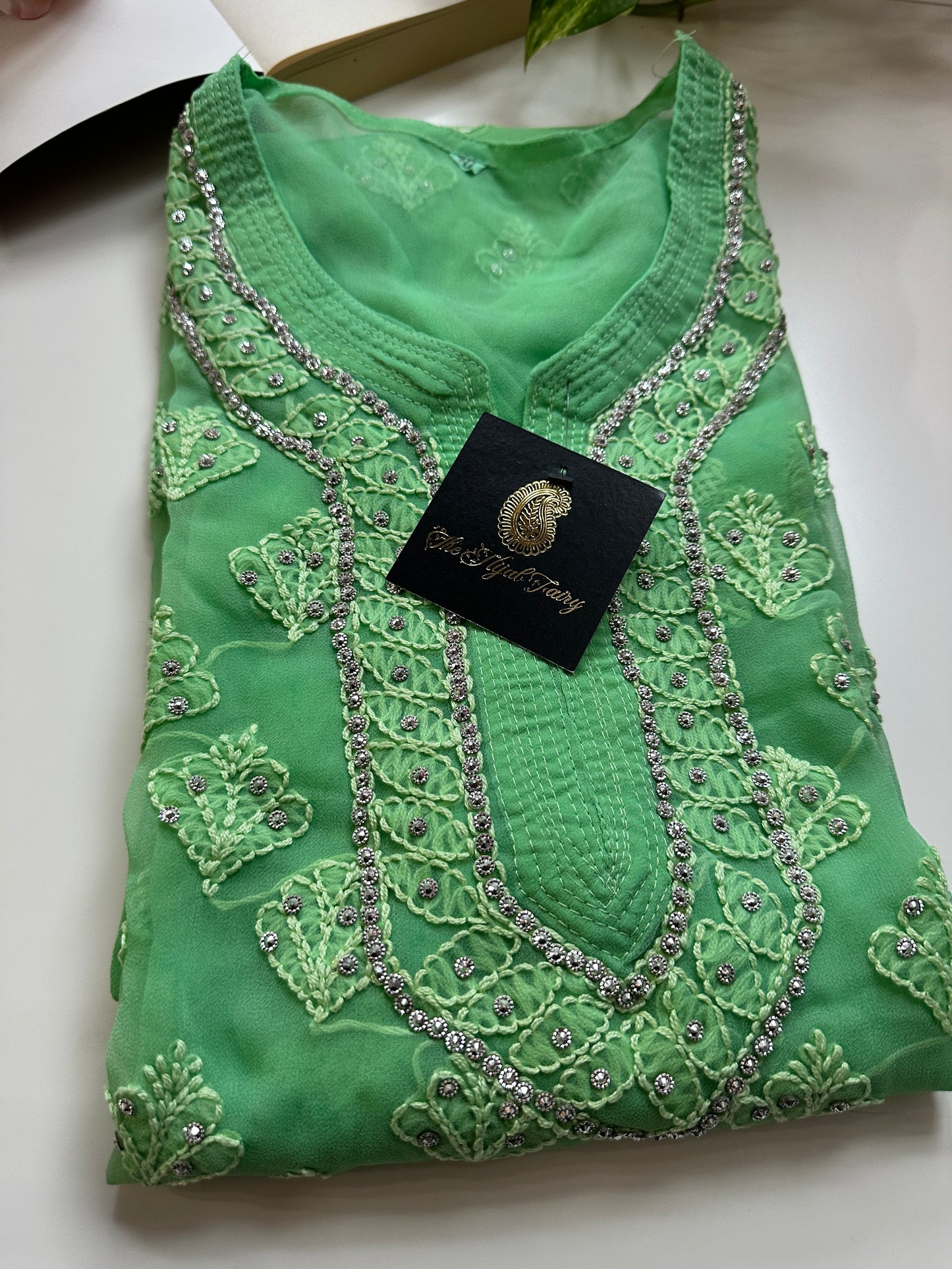 Mint Green - Georgette Stone Kurta