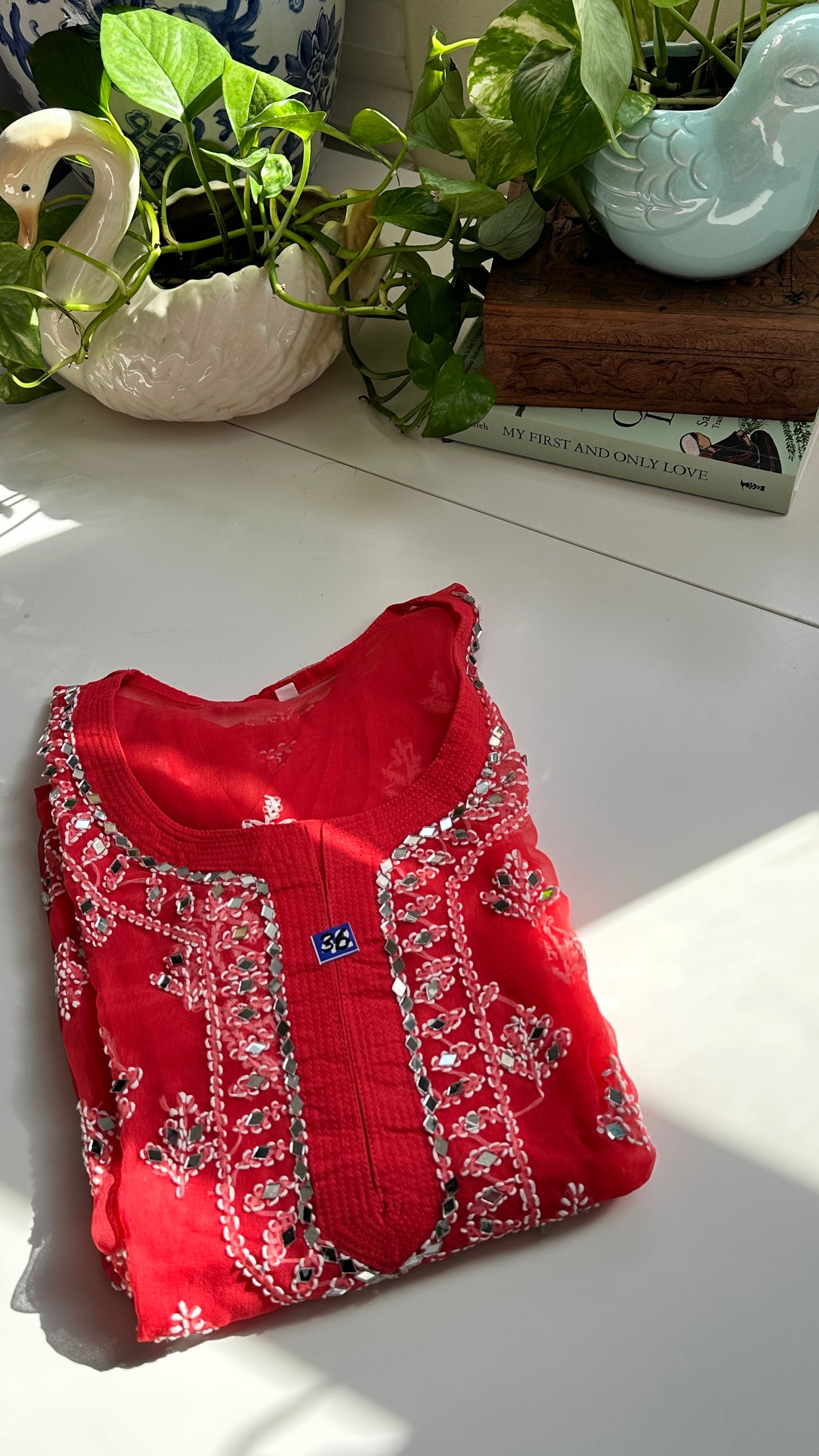 Coral - Georgette Mirror Kurta