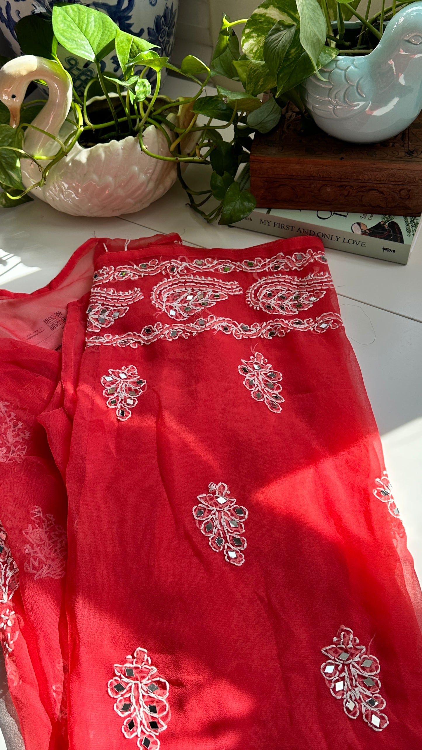 Coral - Georgette Mirror Kurta