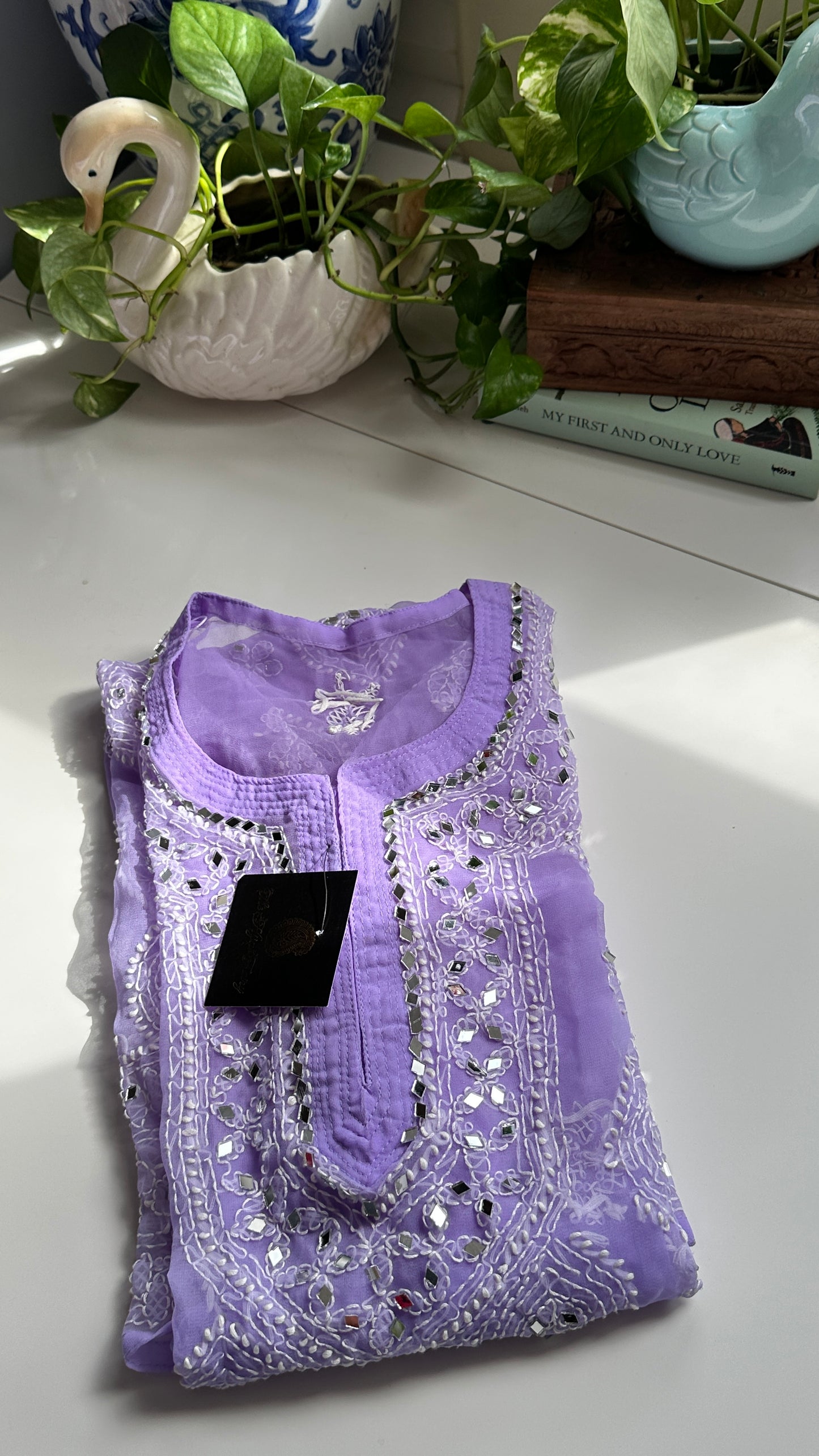 Lavender - Georgette Mirror Kurta