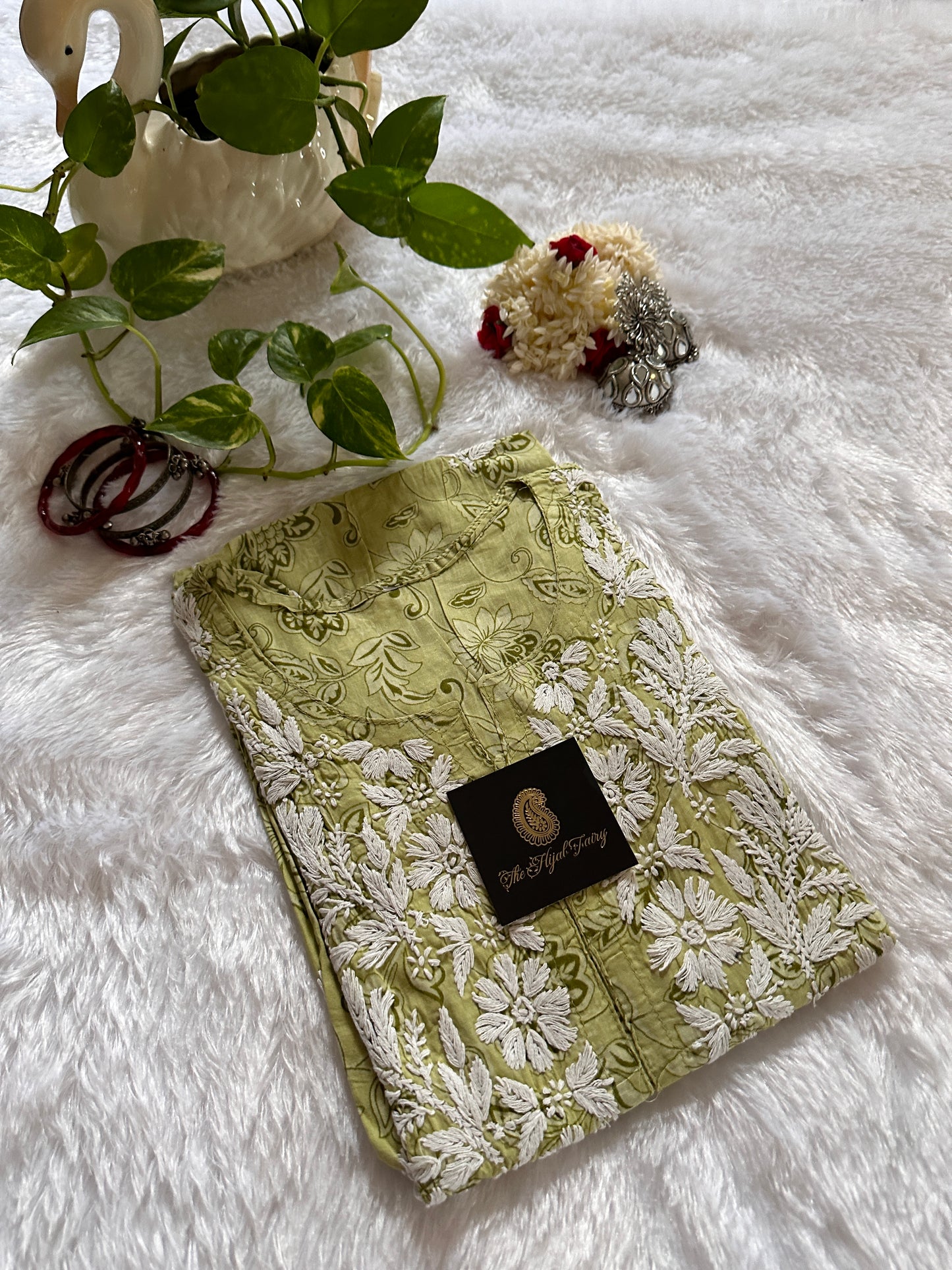 Mulmul Printed Kurti- Green 2