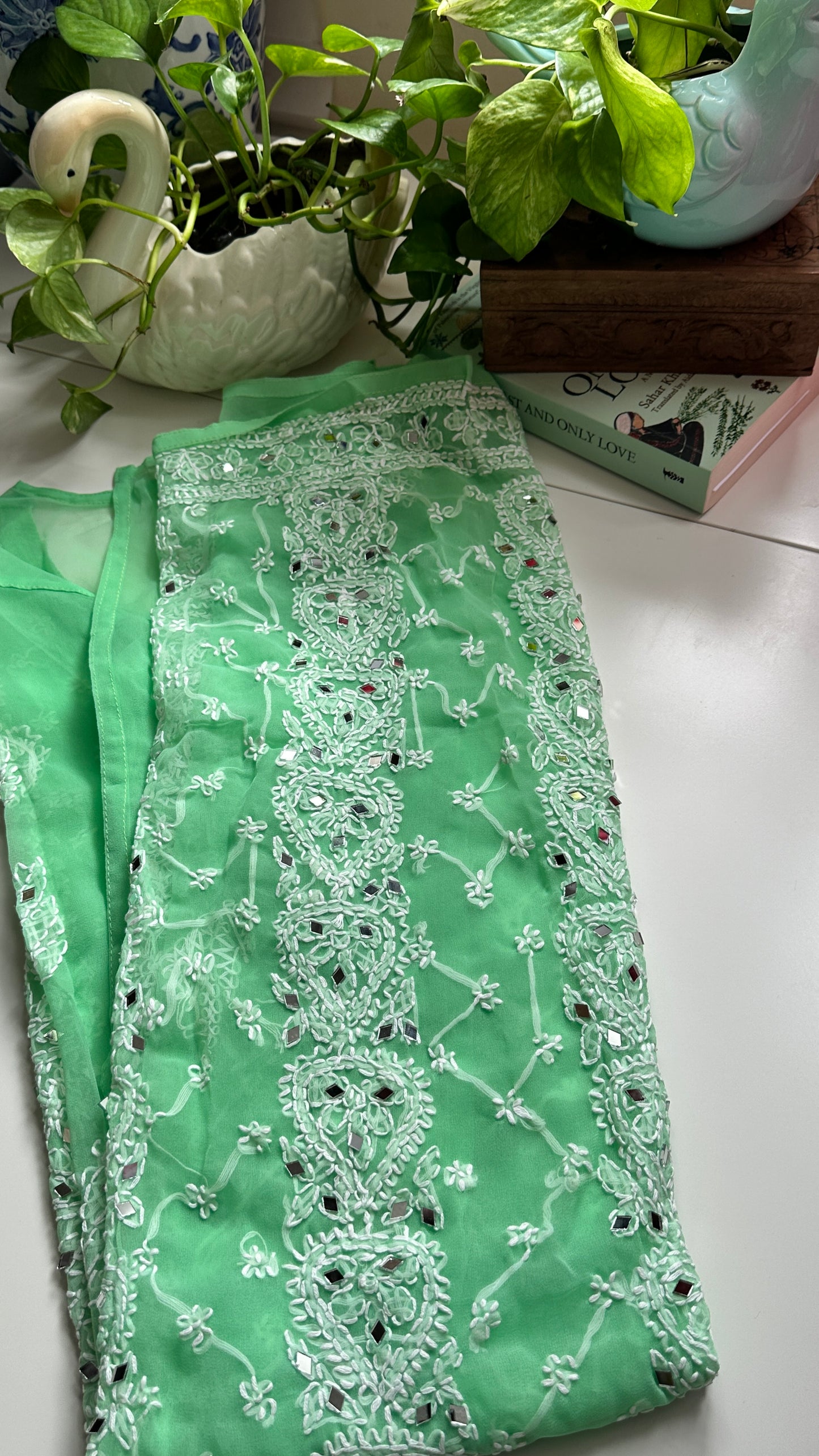 Peppermint - Georgette Mirror Kurta