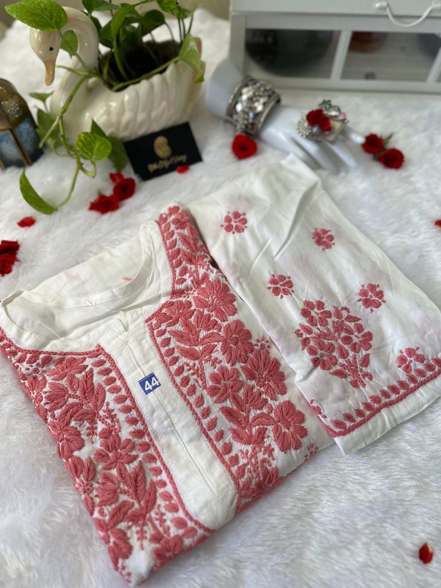 Pink Chikankari Modal 2-Piece Set – The Hijab Fairy (3 of 9)