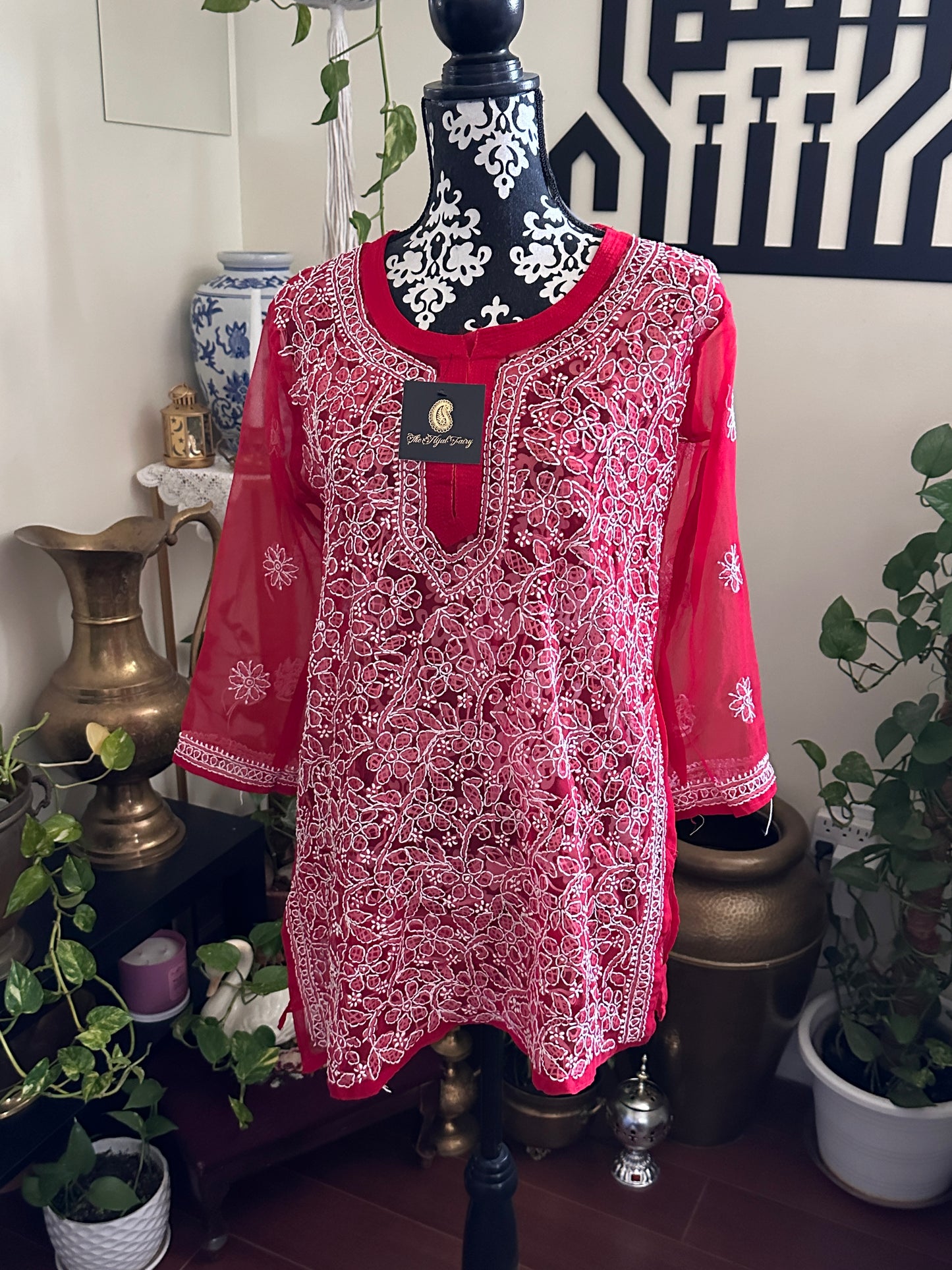 Red - Georgette Short Top