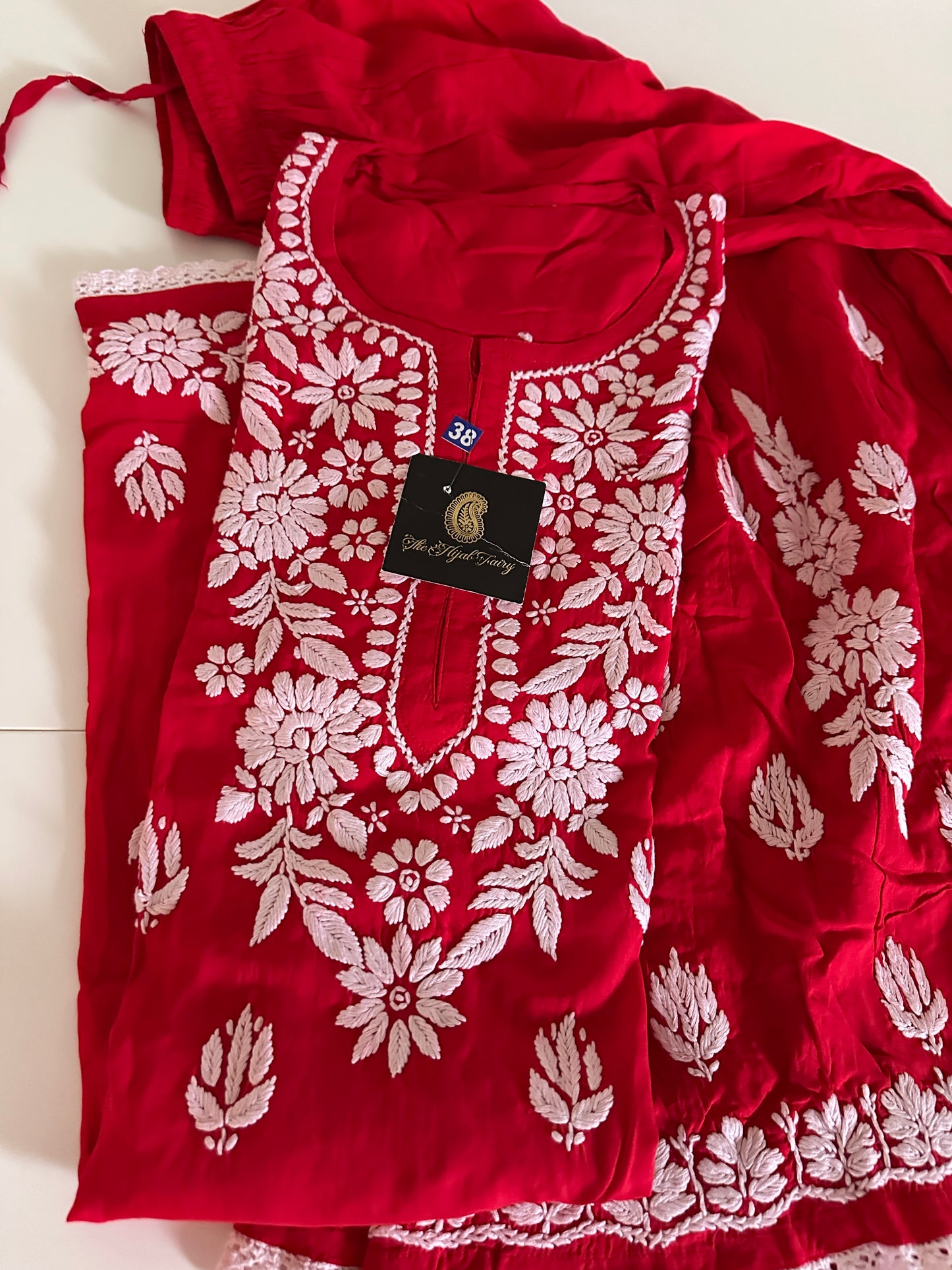 Red - Modal Gharara Set