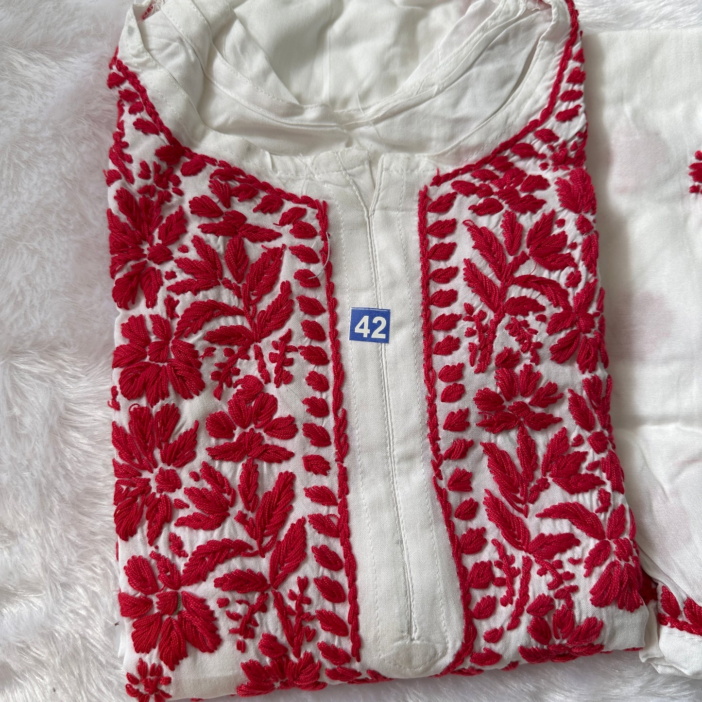 Red Chikankari Modal 2-Piece Set – The Hijab Fairy (6 of 7)