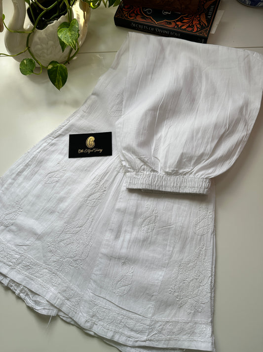 White - Chikankari Cotton Sharara