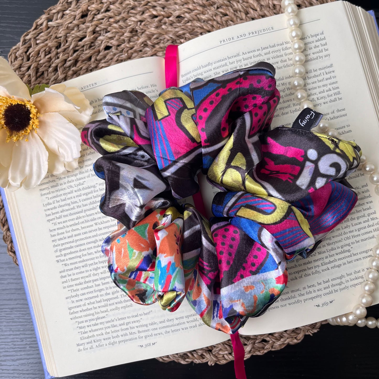 Celebrate! Dark Satin Scrunchie