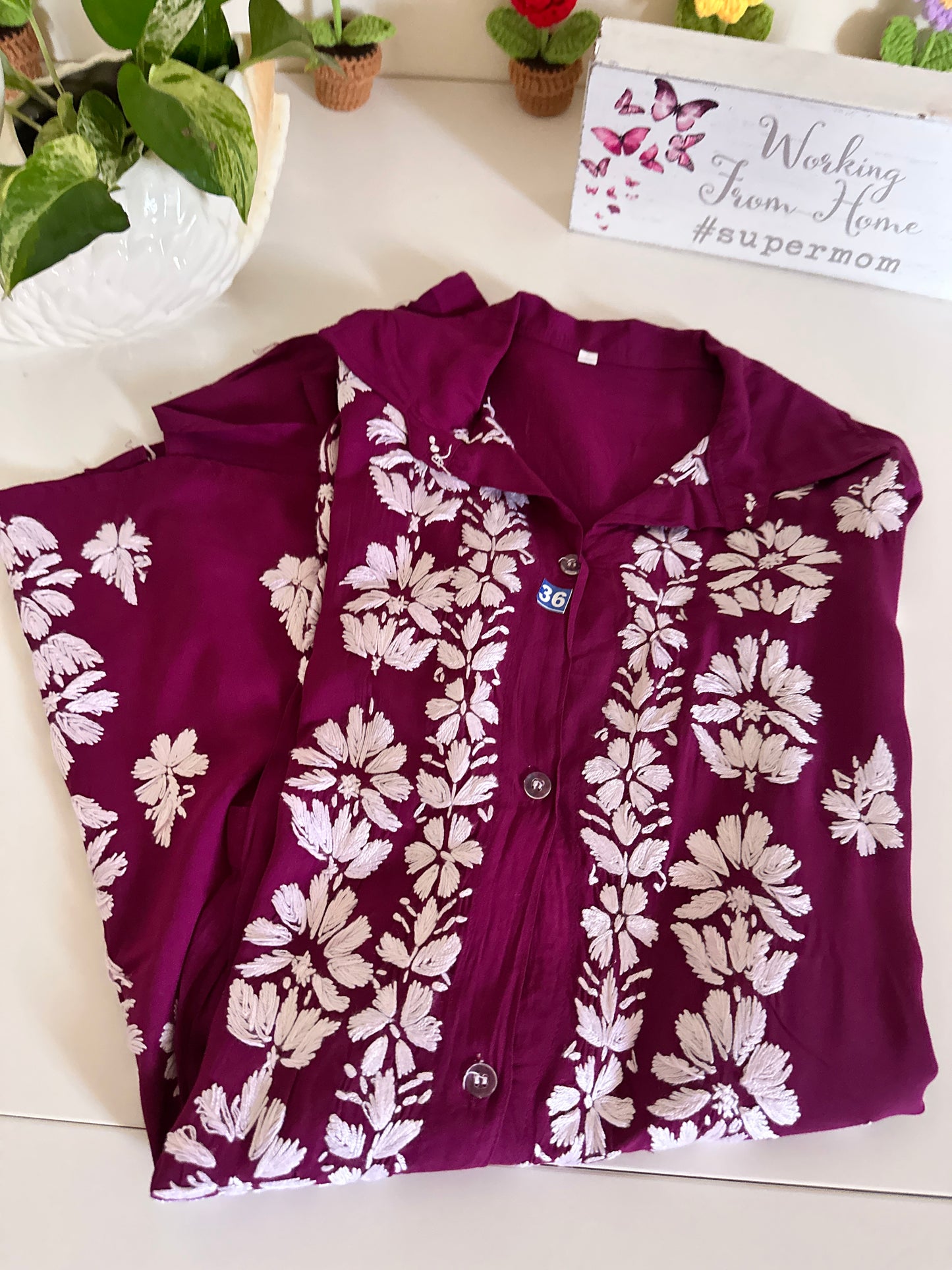Wine - Modal Madhuri Short Shirt
