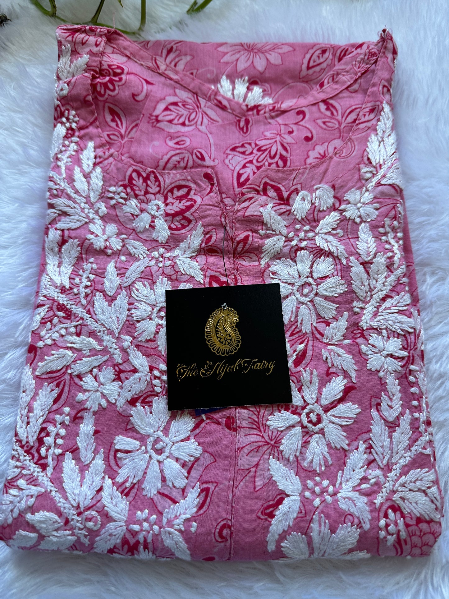 Malmal Printed Kurti- Pink 7