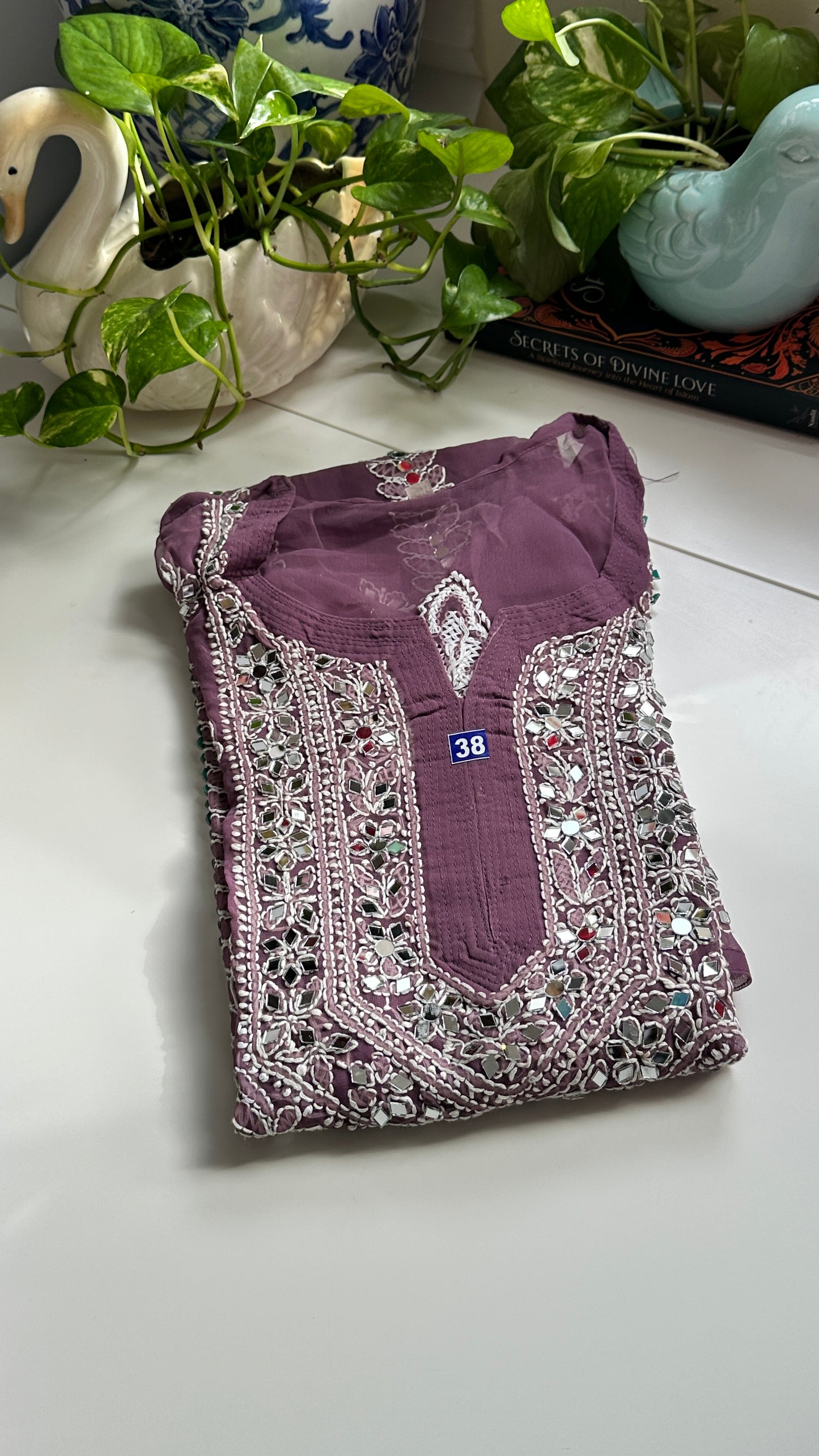Dusty Lilac - Georgette Mirror Kurta