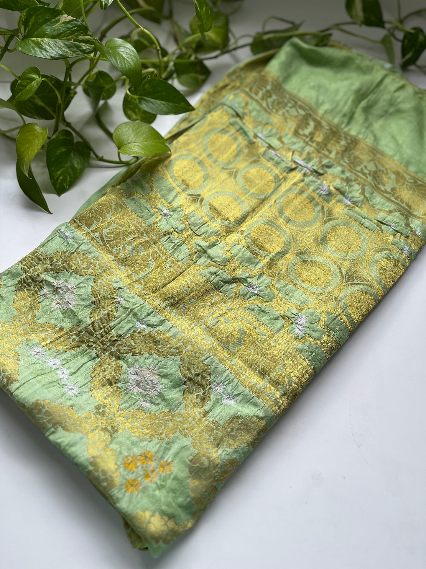 Gaji Silk Gharchola Dupatta GREEN