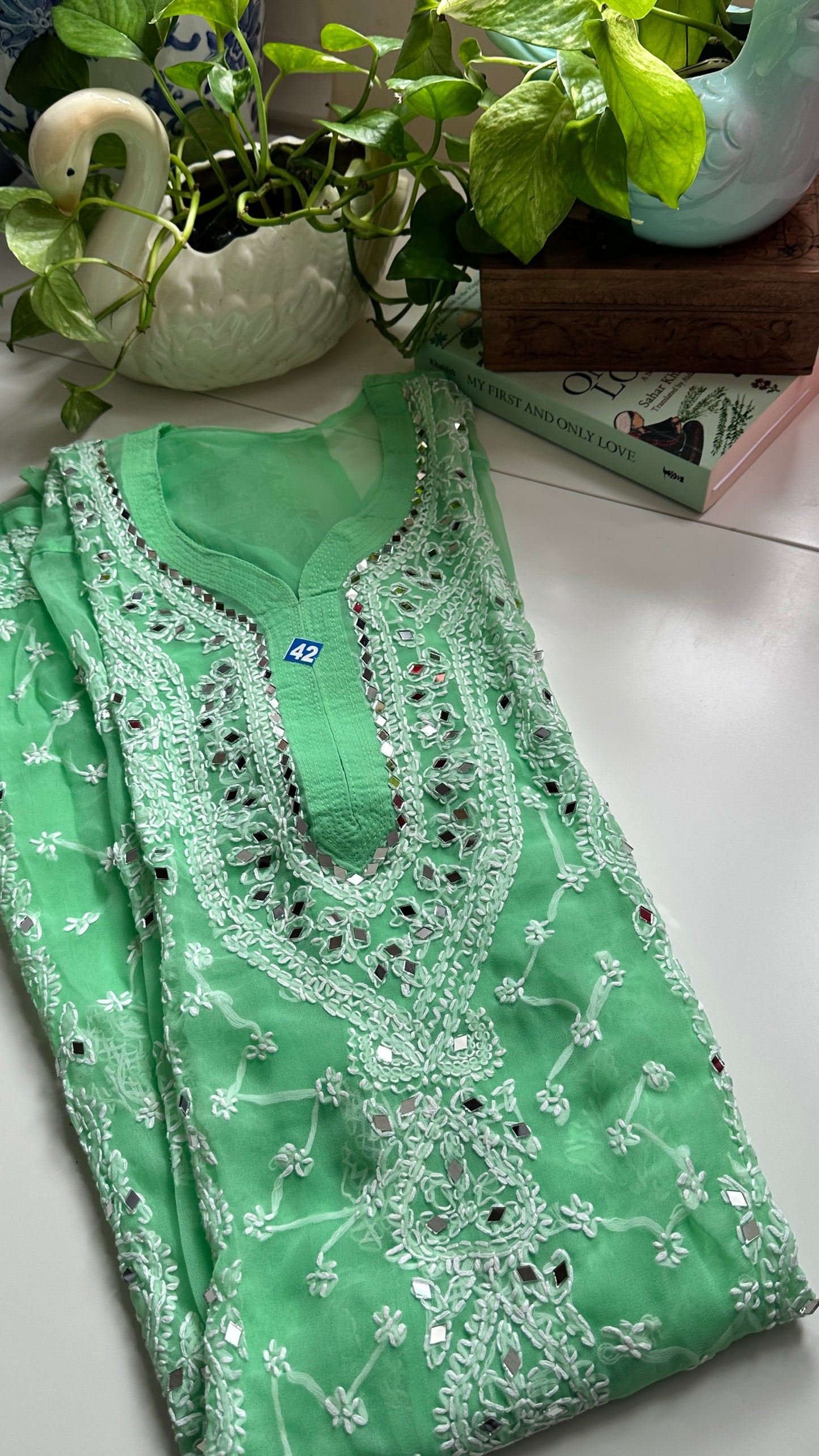 Peppermint - Georgette Mirror Kurta