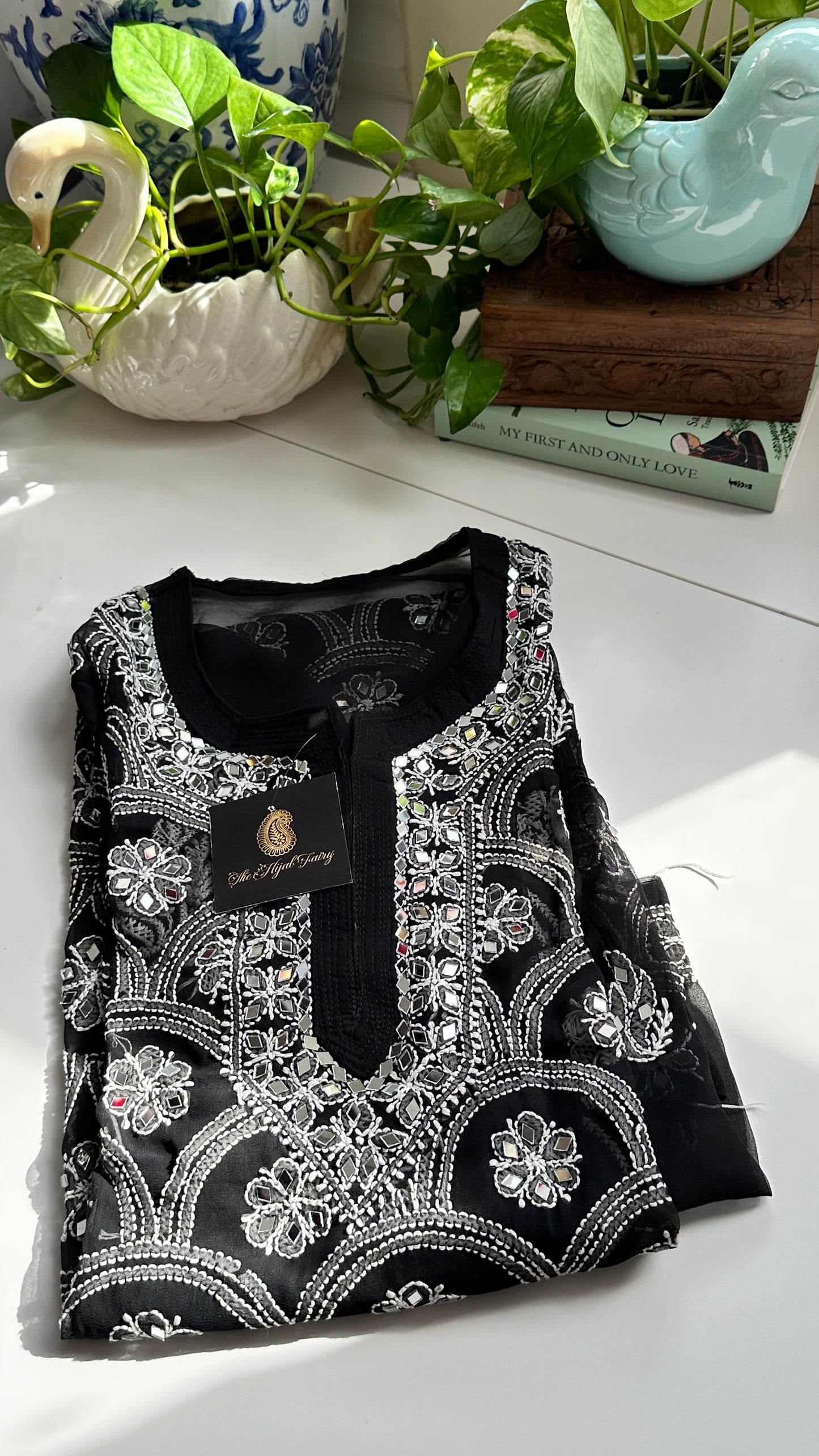 Black - Georgette Mirror Kurta