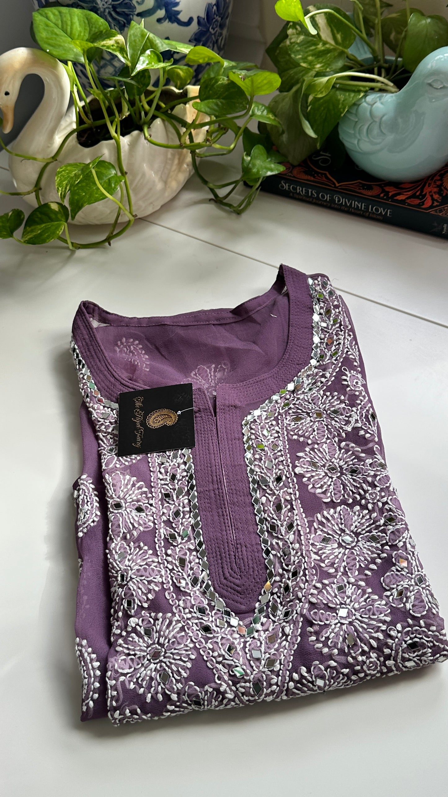 Dusty Lilac - Georgette Mirror Kurta
