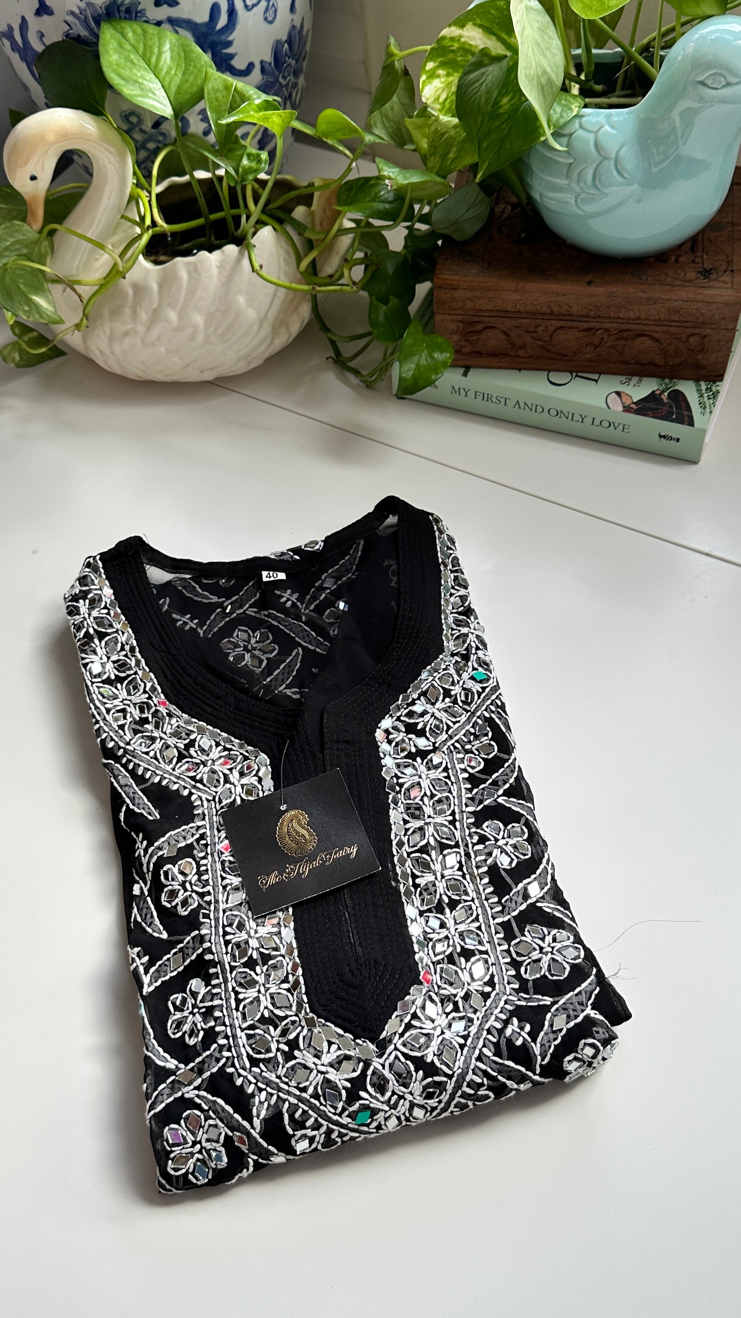 Black - Georgette Mirror Kurta