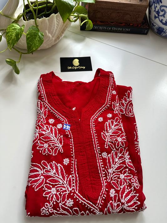 Georgette Kurta - Red