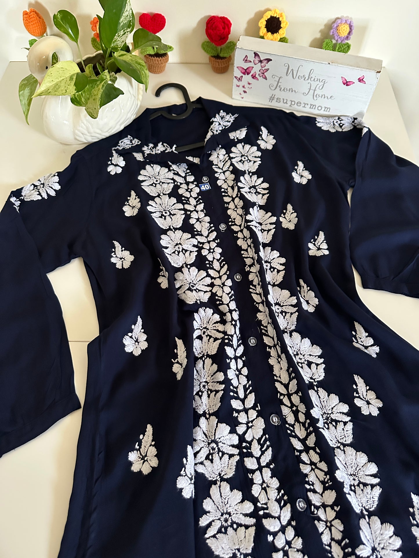 Navy Blue - Modal Madhuri Short Shirt