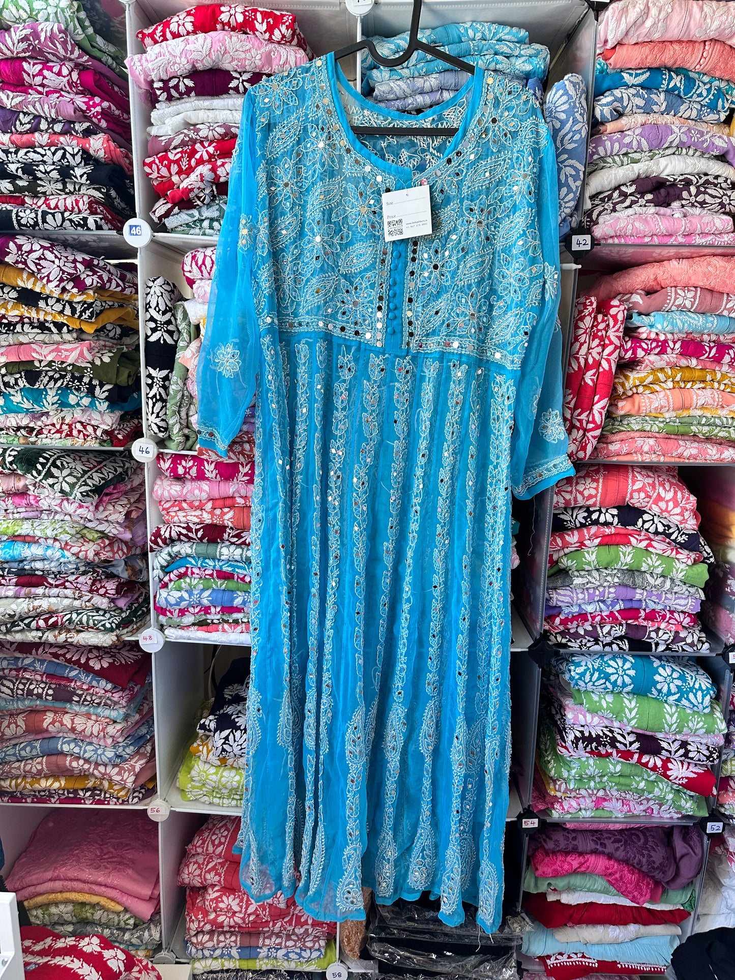 Blue - Yoke Style Georgette Mirror Anarkali