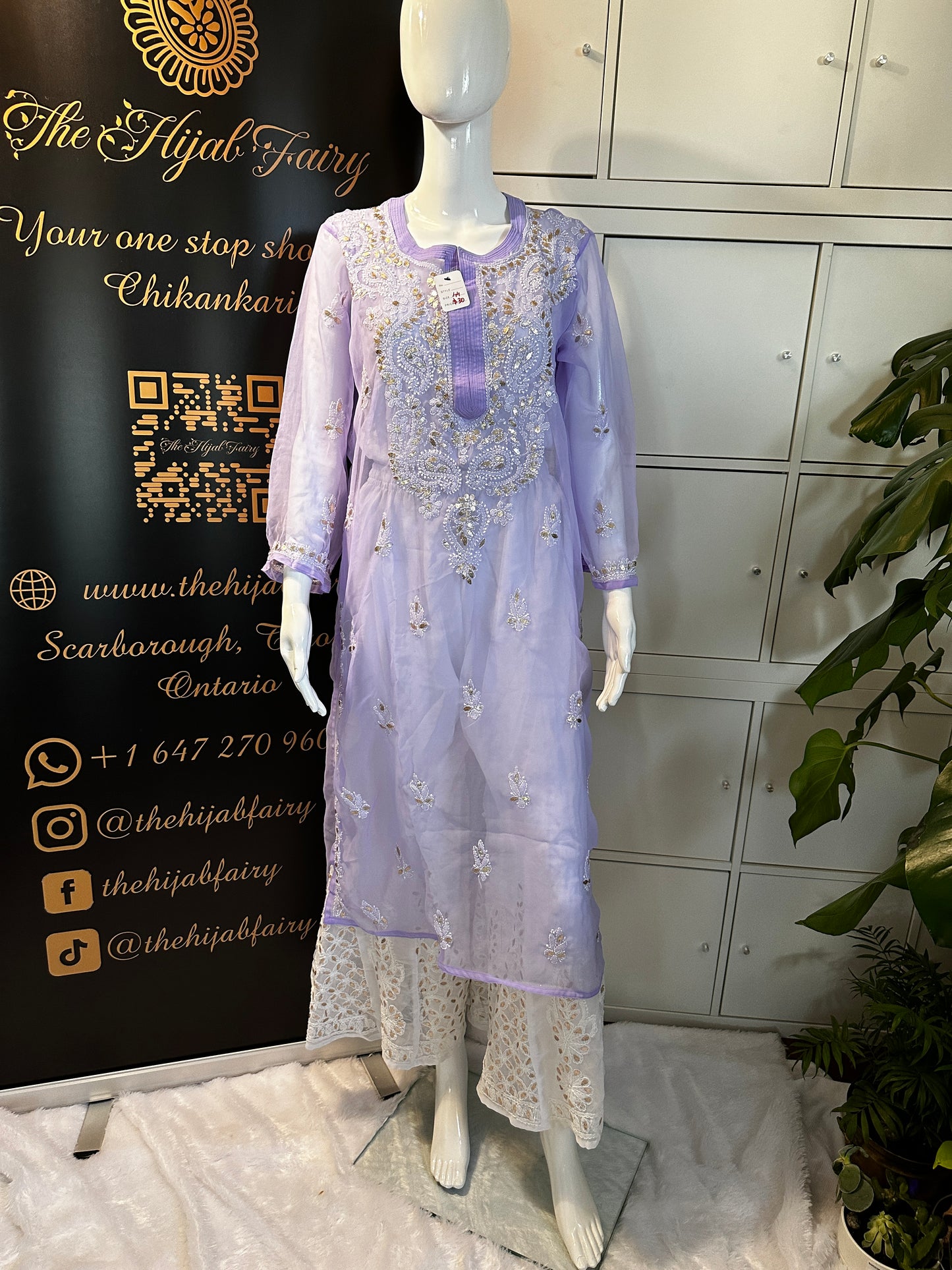 Georgette Gota Work Kurti - Purple
