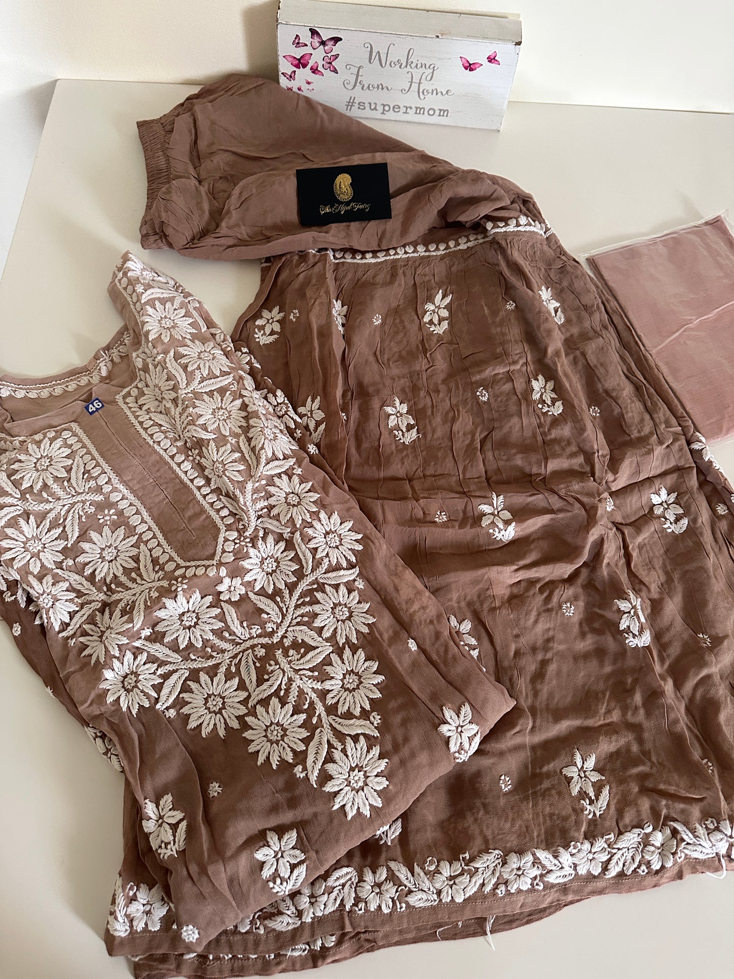 Brown - Viscose Gharara Set