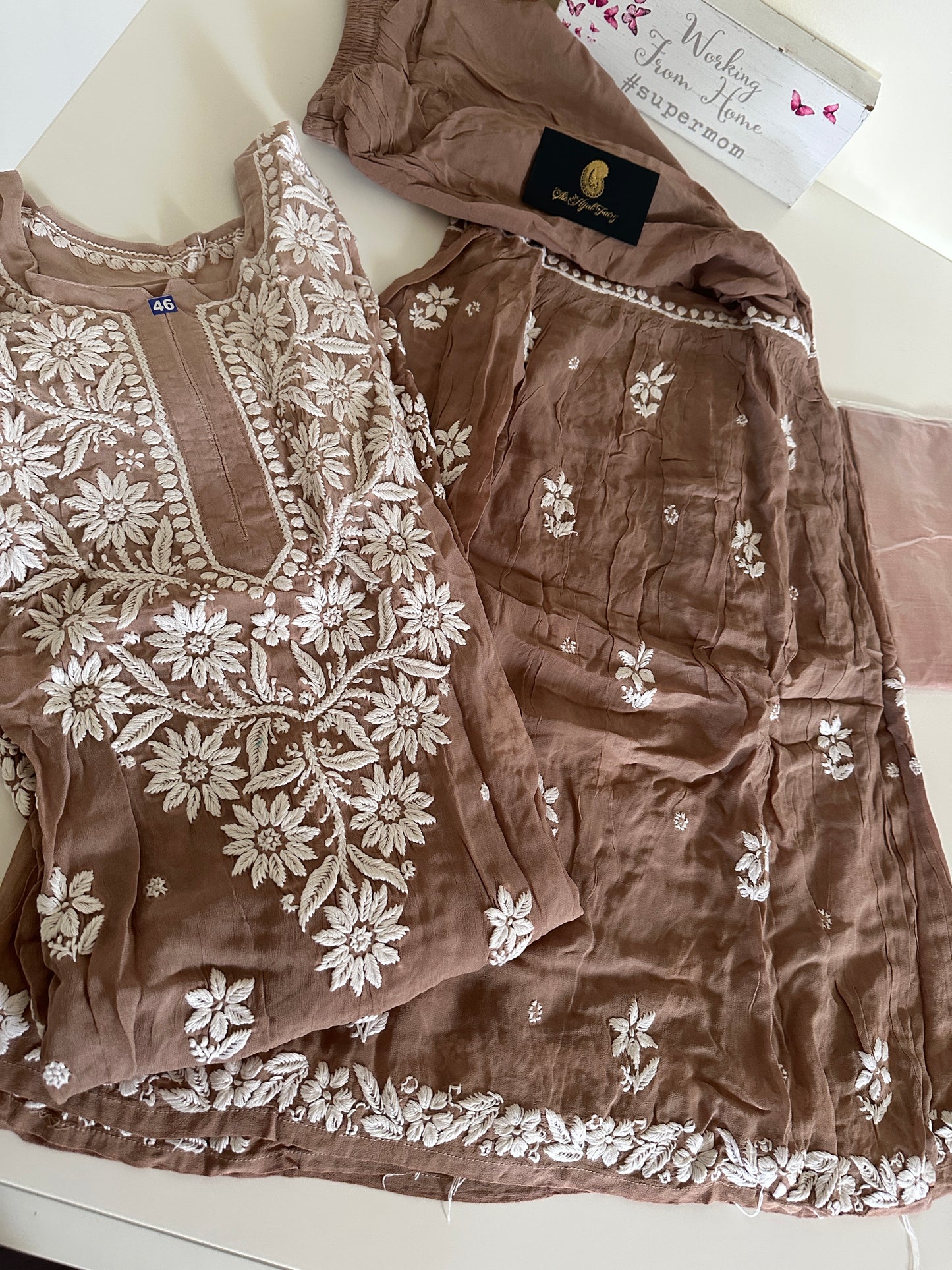 Brown - Viscose Gharara Set