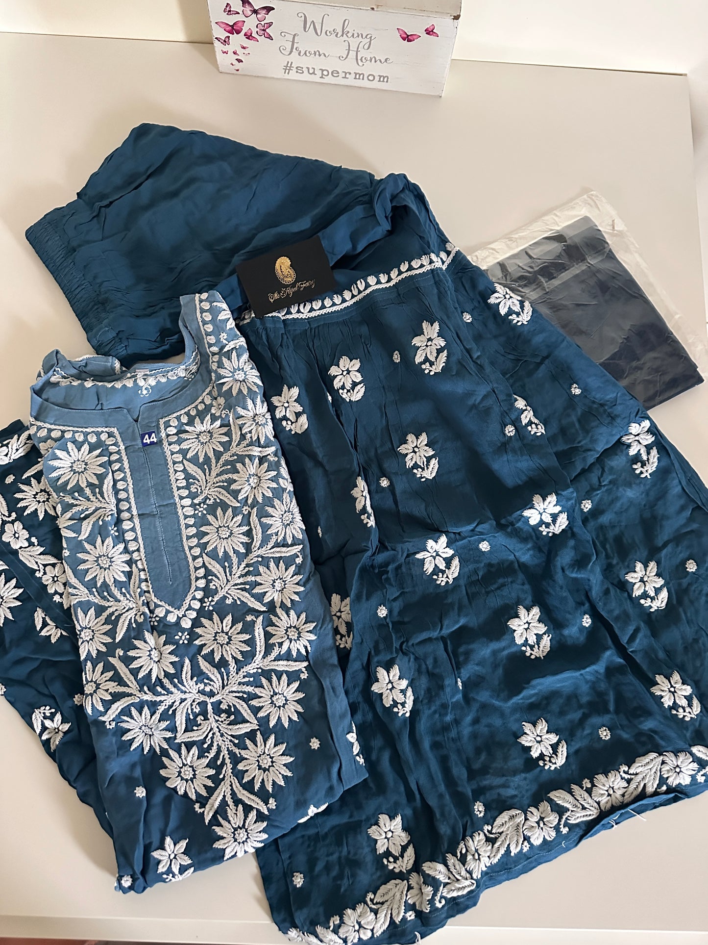 Teal Blue - Viscose Gharara Set
