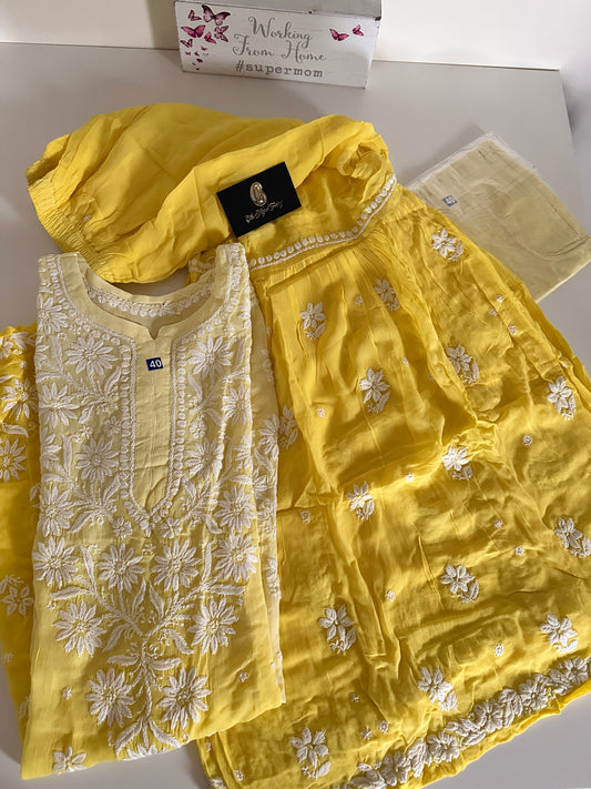 Yellow Ombre - Viscose Gharara Set