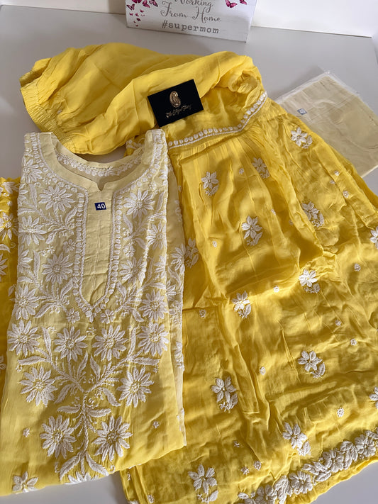Yellow Ombre - Viscose Gharara Set