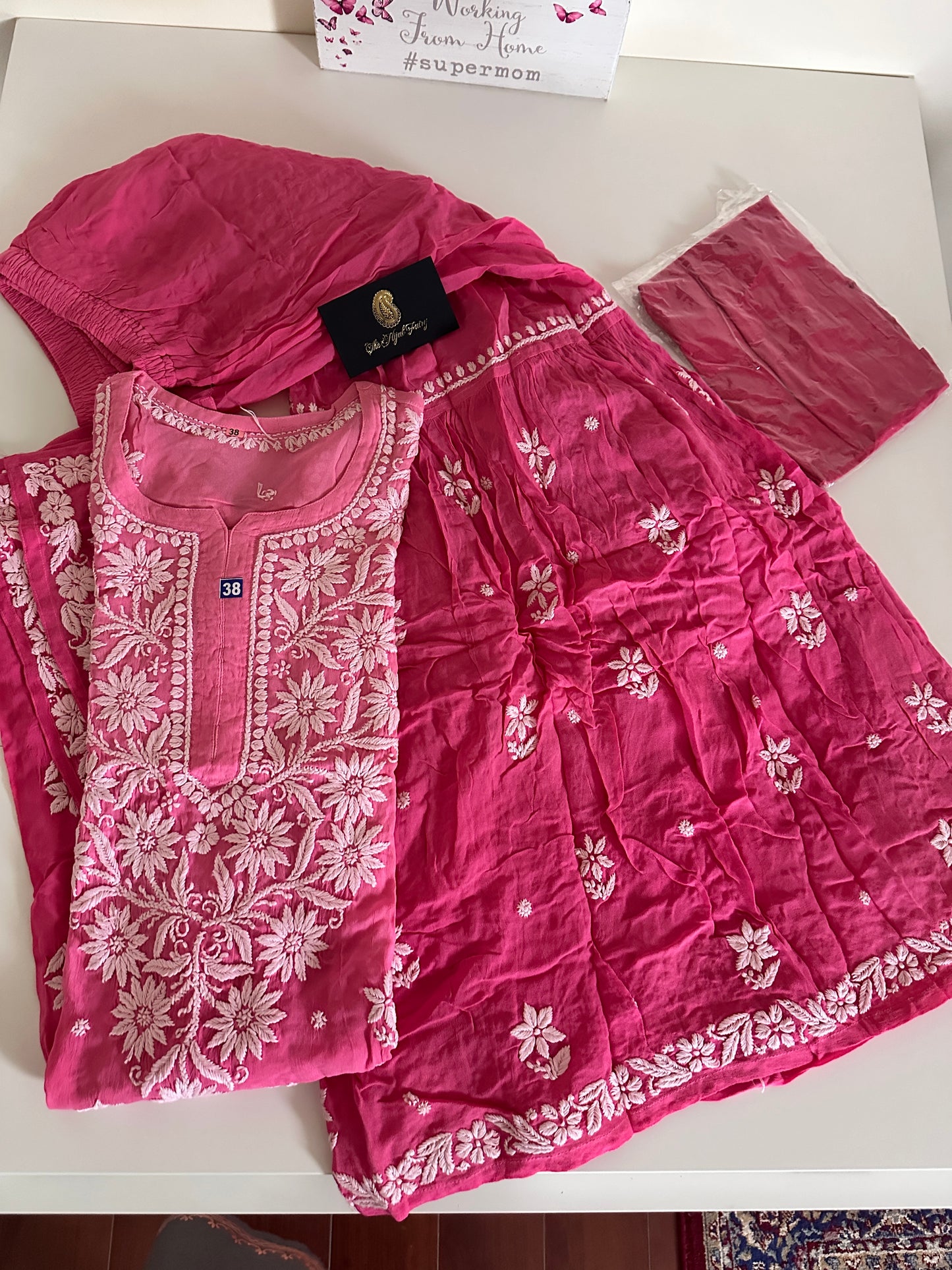 Pink - Viscose Gharara Set