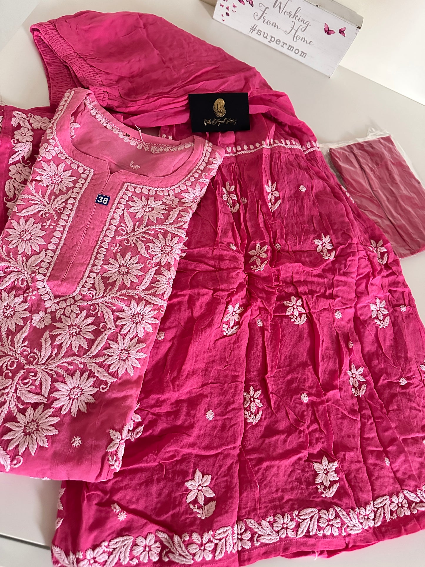 Pink - Viscose Gharara Set