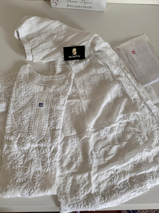 White - Viscose Gharara Set