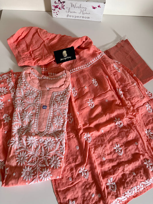 Orange - Viscose Gharara Set