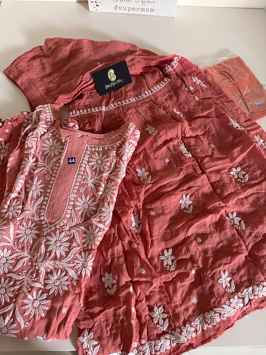 Nude Pink Ombre - Viscose Gharara Set