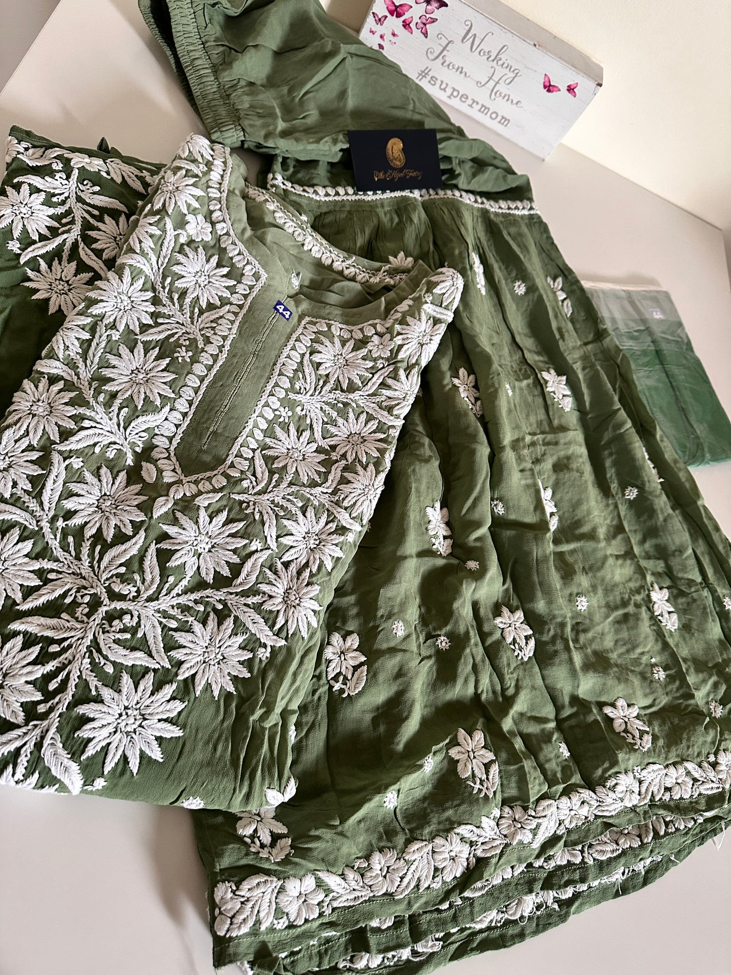 Green - Viscose Gharara Set