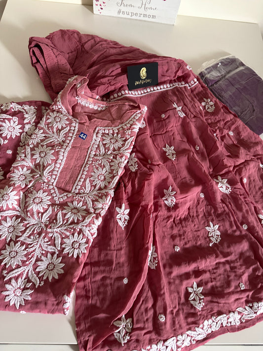 Tea Pink - Viscose Gharara Set