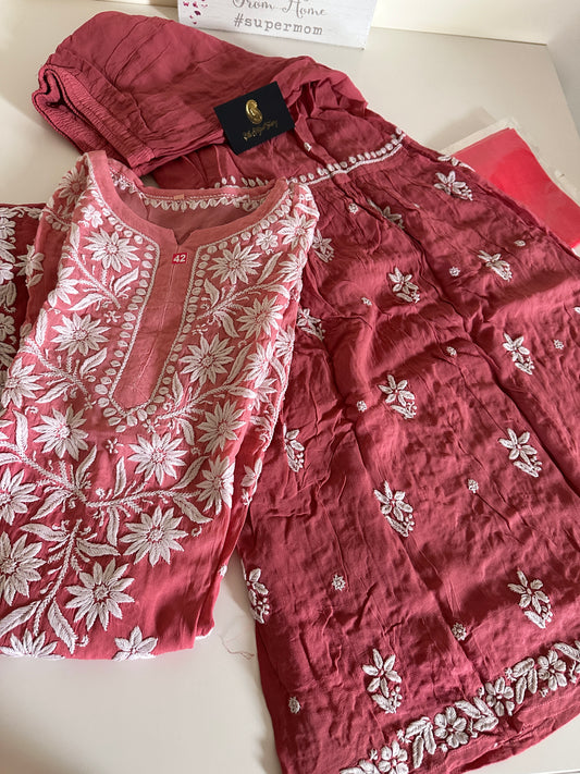 Tea Pink - Viscose Gharara Set