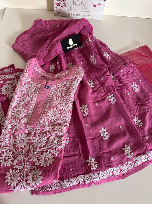 Orchid Ombre - Viscose Gharara Set